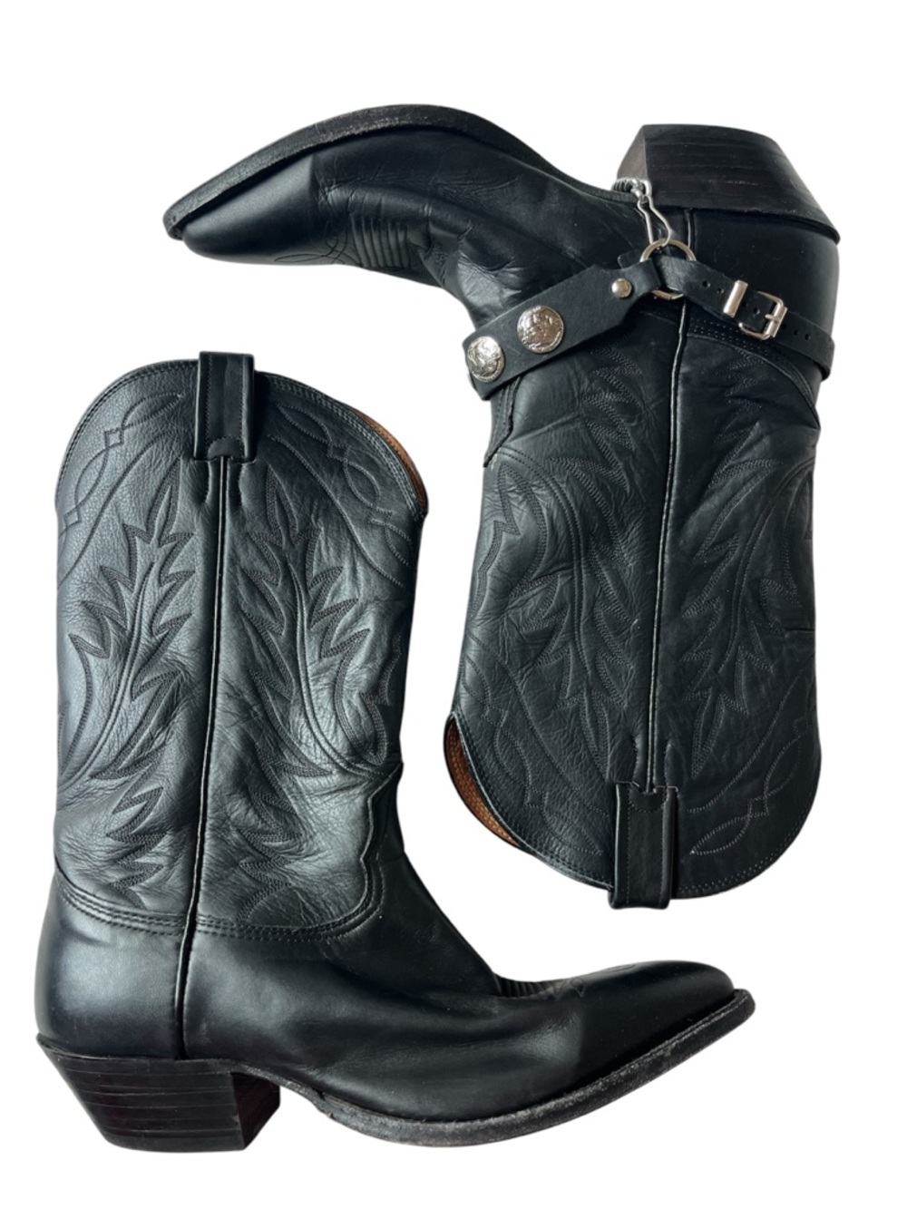 NOCONA BOOTS BLACK COWBOY BOOTS LEATHER MENS 9